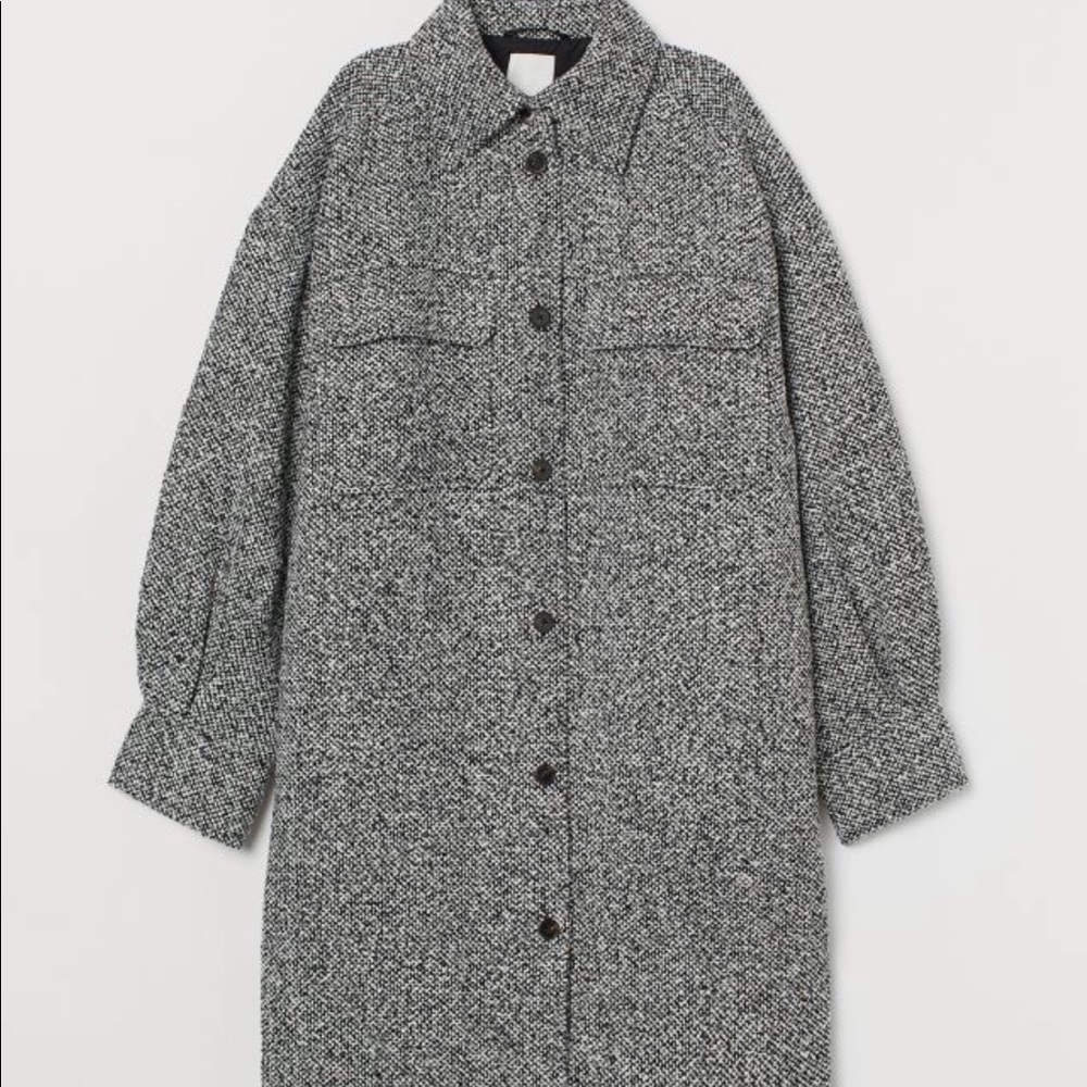 Oversized long shirt jacket